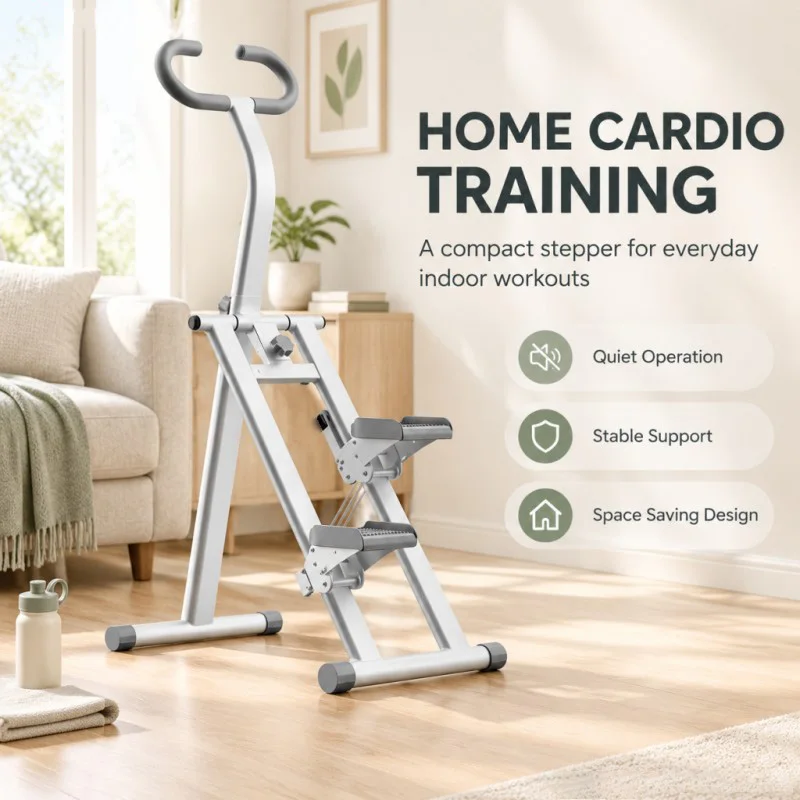 Home Stair Climber Exercise Machine Foldable Vertical Stepper Fitness Equipment Full‑Body Cardio Workout Quiet Home Gym Training