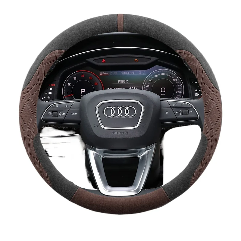 

Leather Car Steering Wheel Cover for Audi Q7 2013 2014 2015 2016 2017 2018 2019 2020 2021 2022 2023 2024 2025 Accessories