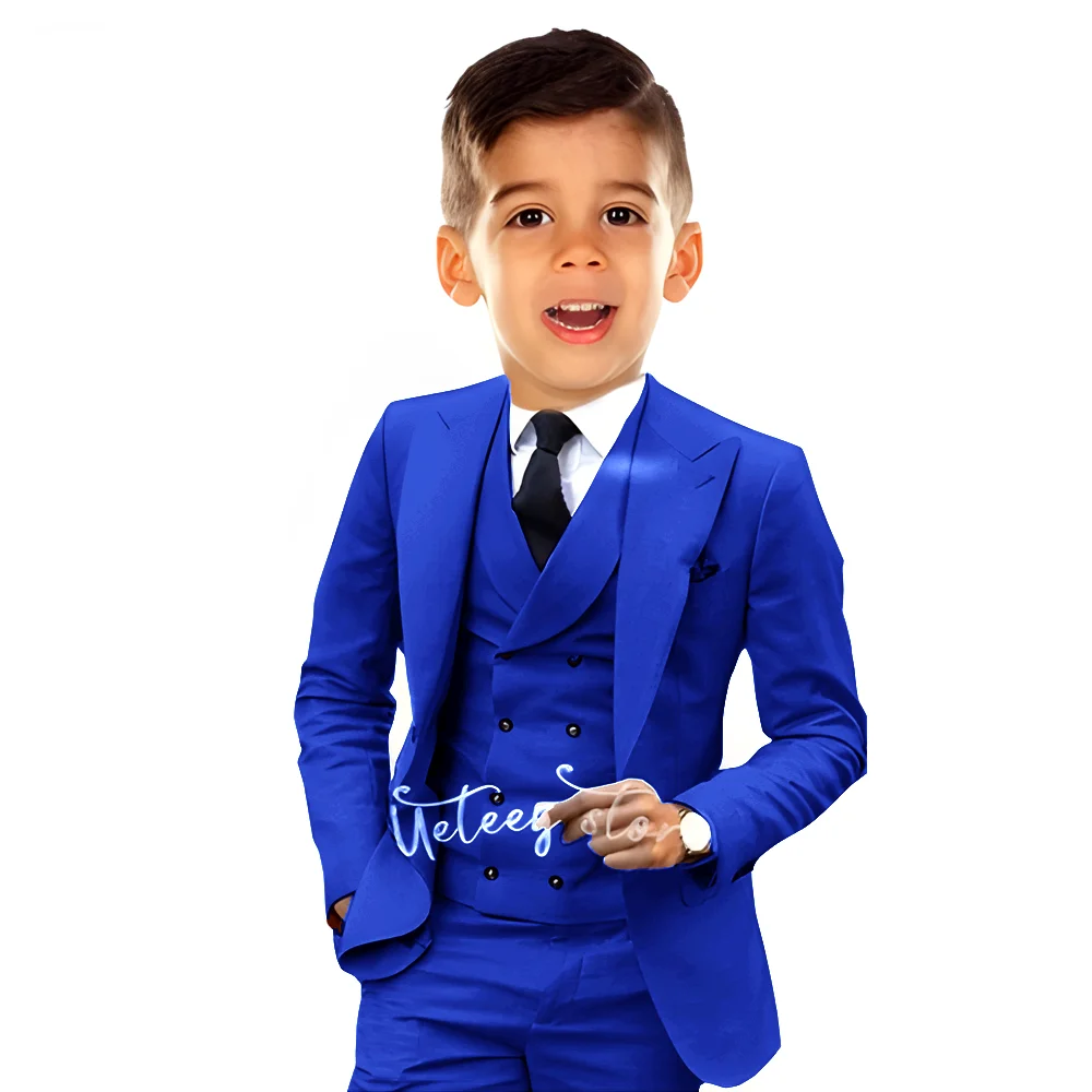 Boys Suit Orange Wedding Attire Tuxedo Party Ceremony Dress Suit for Kids Formal Custom Blazer 3 Piece Set