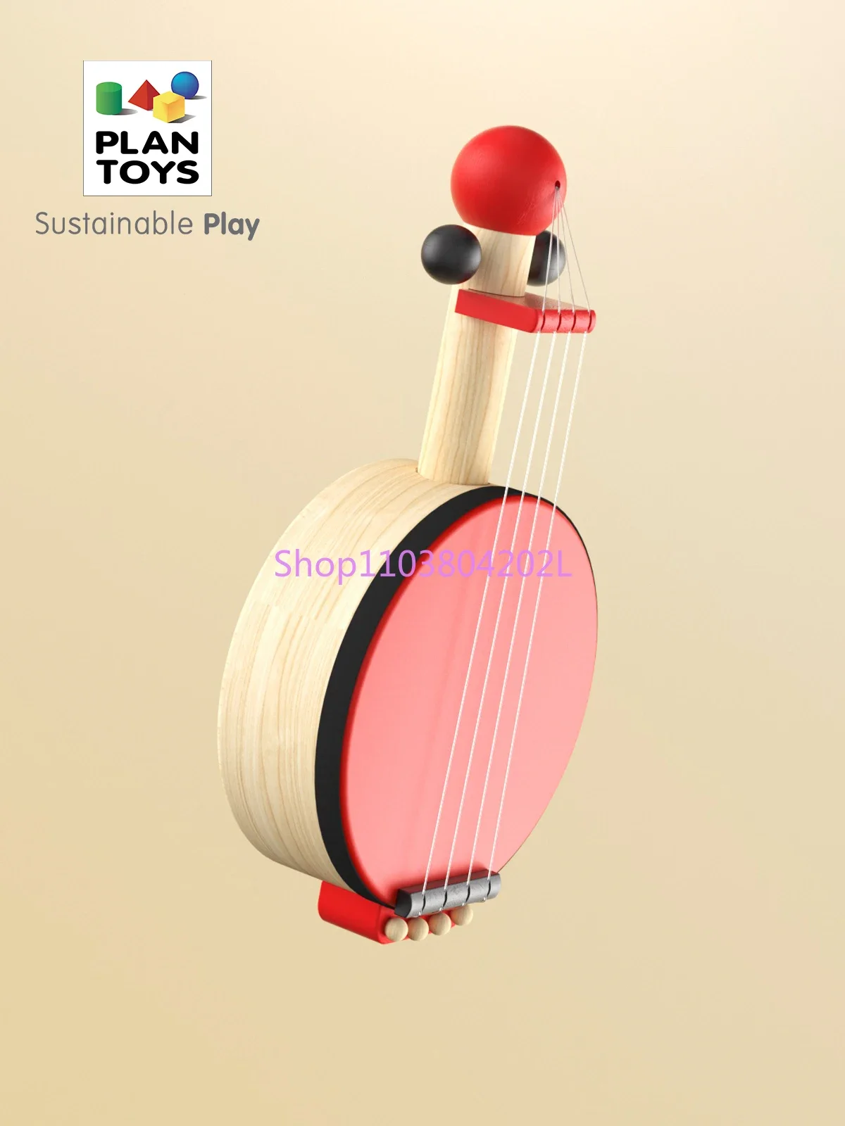 Plantoys Wooden Music Enlightenment Banjo Children's Early Education Musical Instrument Toys 1-3 Years Old Gift 6411