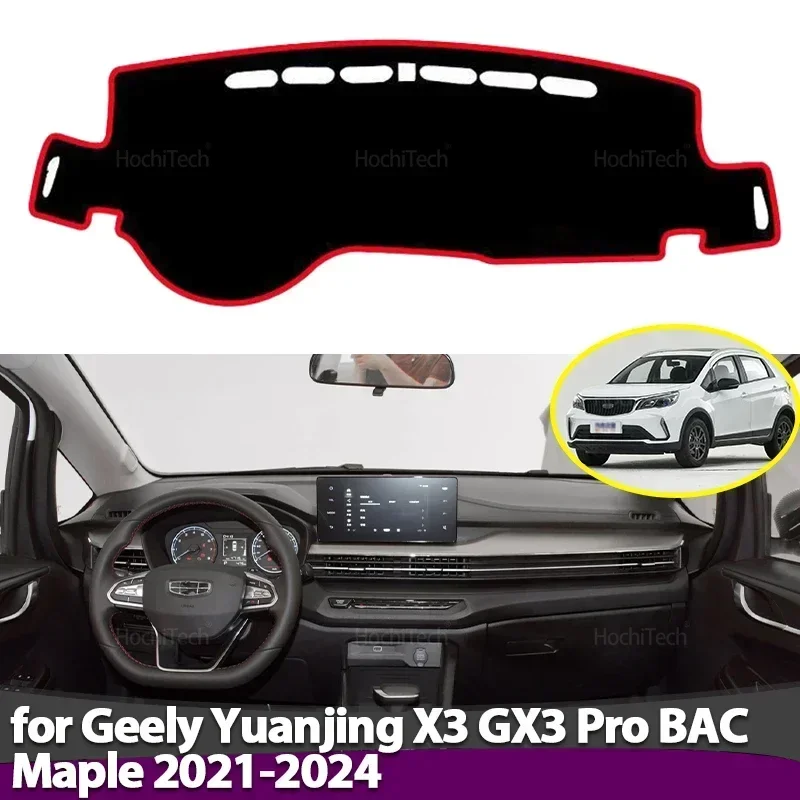 Cubierta para salpicadero de coche, alfombrilla para Panel de instrumentos, alfombras para Geely Yuanjing X3 GX3 Pro BAC Maple 2021-2024