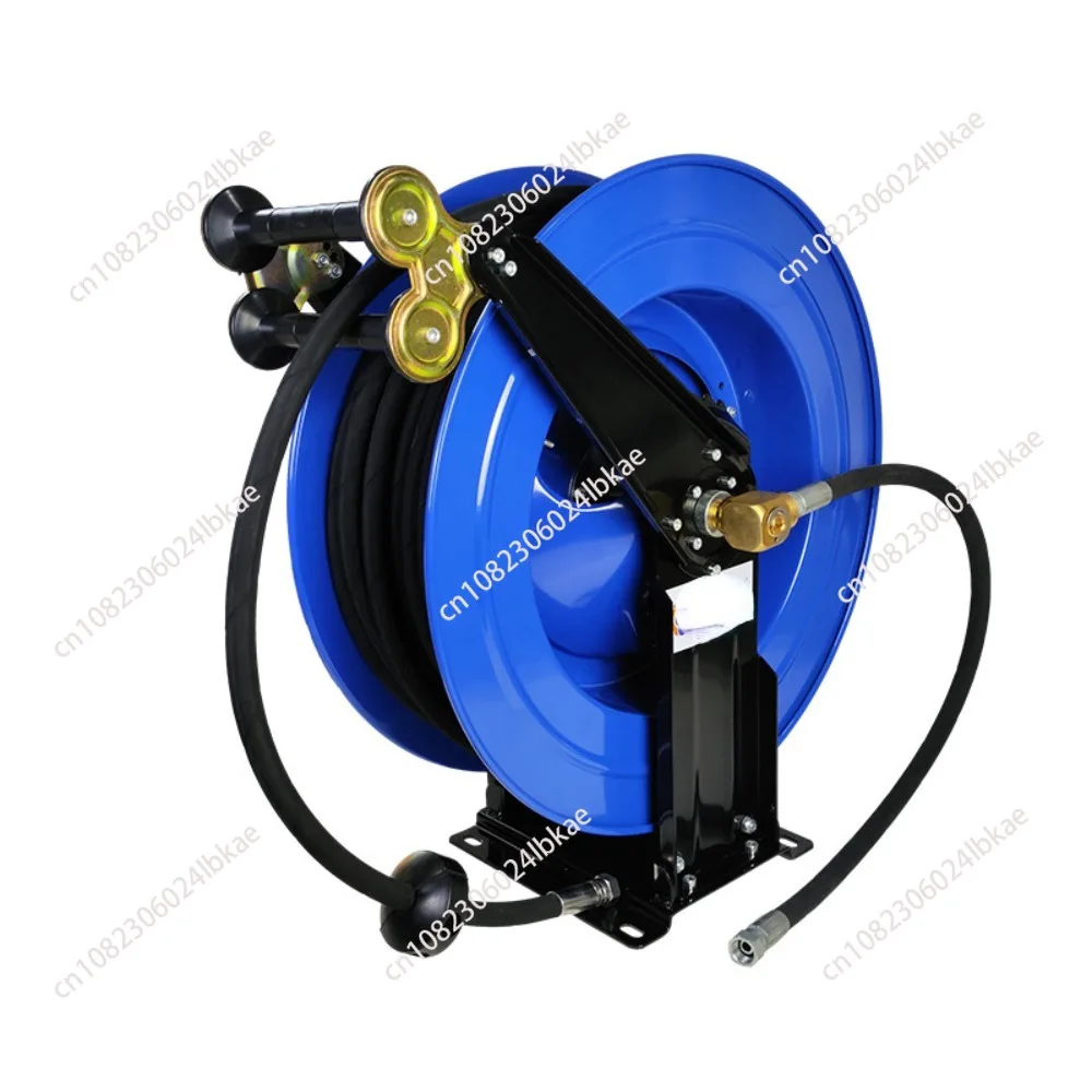 Auto-Retractable Hose Reel Super Long 35 Beige Oil Reel High Pressure Industrial Spring Grease Oil Tube Disc Oil Drum