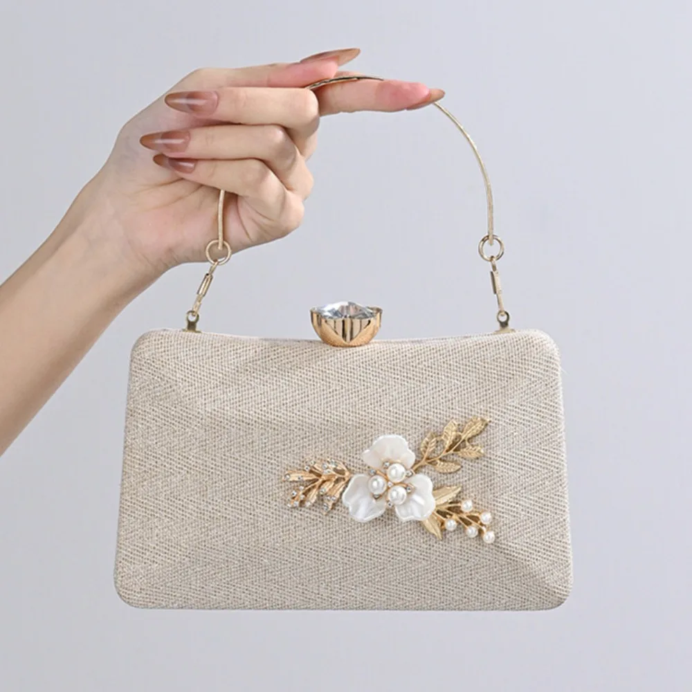 

Elegant Floral Evening Bags For Women Luxury Chain Shoulder Crossbody Bags Luxury Floral Metallic Bridal Clutch Ladies Handbags