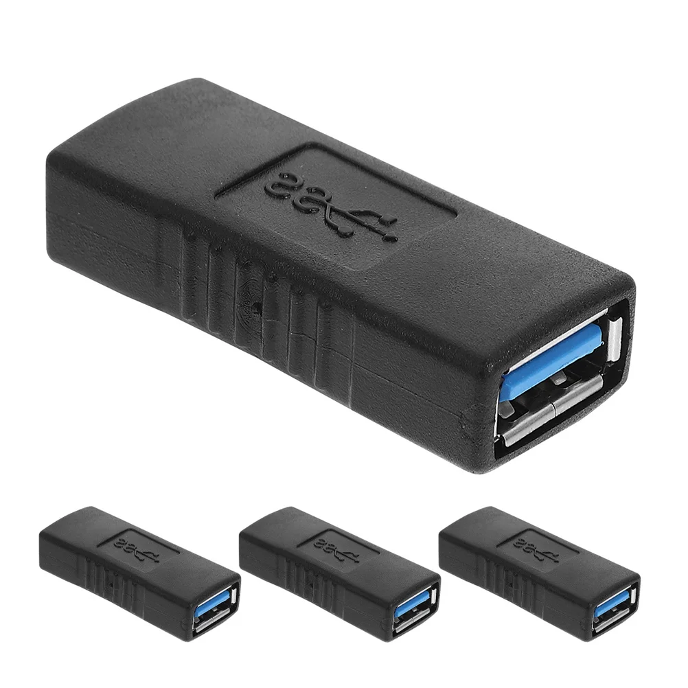 

4Pcs USB Female to Female Adapter Dual Port Connector Compact Durable Plug Data Transfer Extender for Home Office Travel