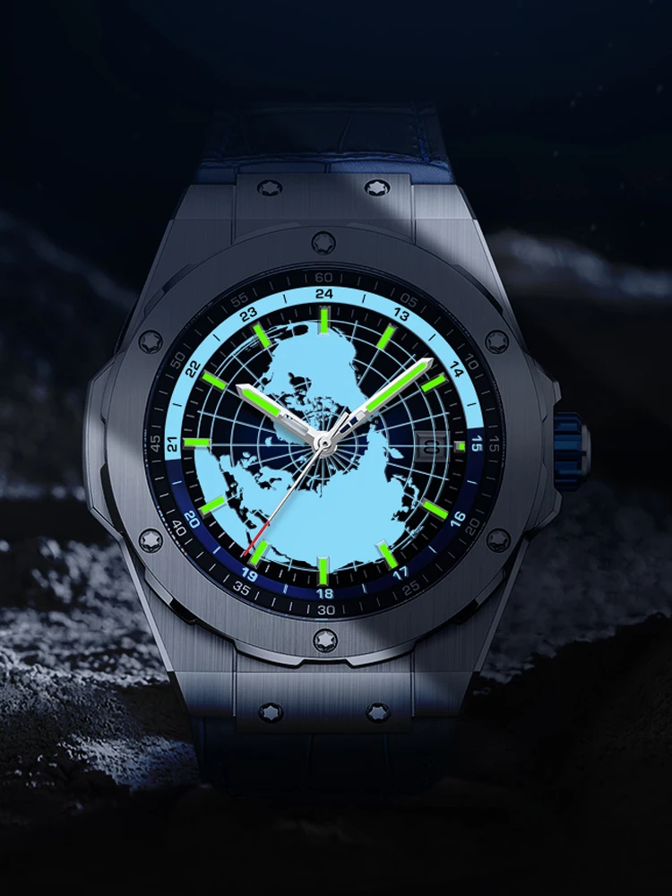 Imagem -04 - Relógio em Welly Merck 42 mm Safira Homens Relógio de Mergulho Reloj Hombre Negócios Miyota 8215 Relógios Mecânicos Automáticos Wm124 Aço Inoxidável