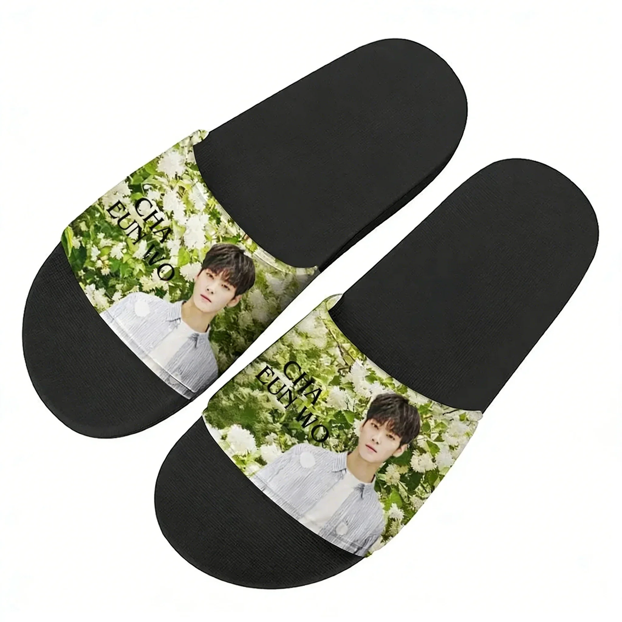 KPOP Cha EunWoo Slippers Home Water Shoes Mens Womens Summer Slipper Retro street Indoor Outdoor Shower light Pool Sandals