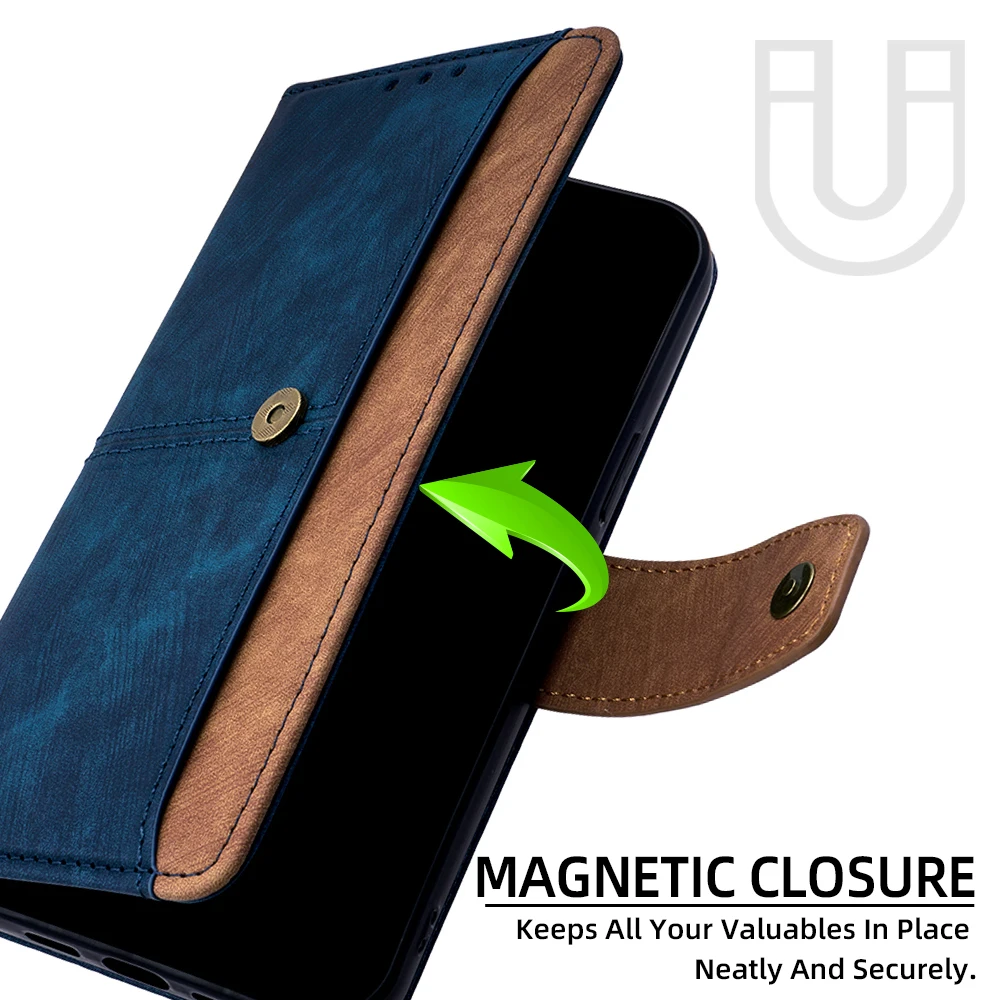 Wallet RFID Blocking Business Flip Leather Case for Honor X9A X9B X9C X8A X8B X7A X7B X7C Shockproof Cover Color Collision Case view 5