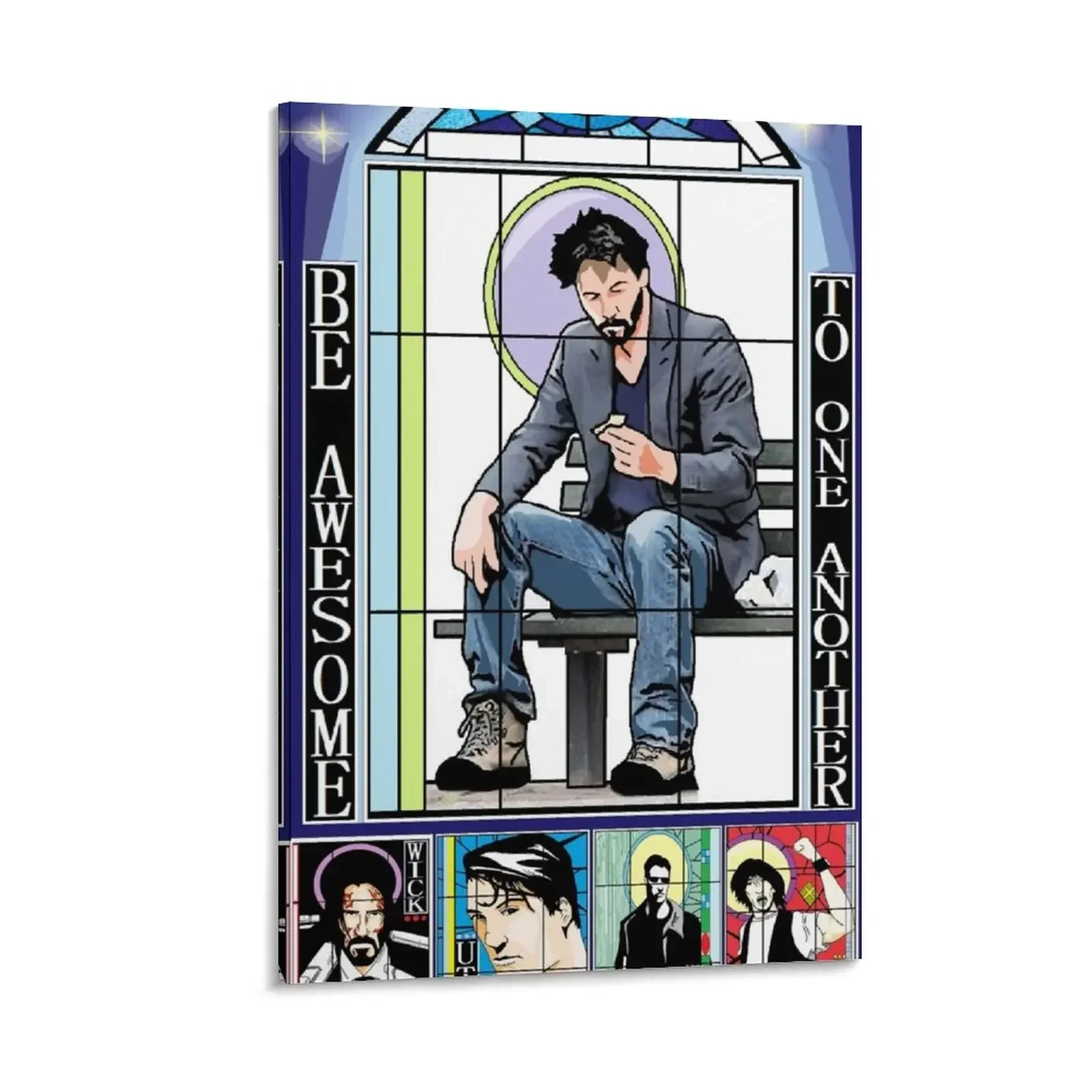 

Church of Keanu Canvas Painting aesthetic room poster aesthetic cute room decor
