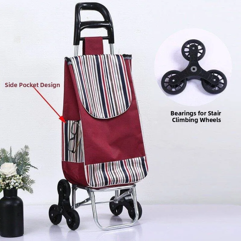 portable-shopping-cart-vegetable-buying-gift-pull-rod-cart-household-hand-pull-cart-stainless-steel-material-foldable-design