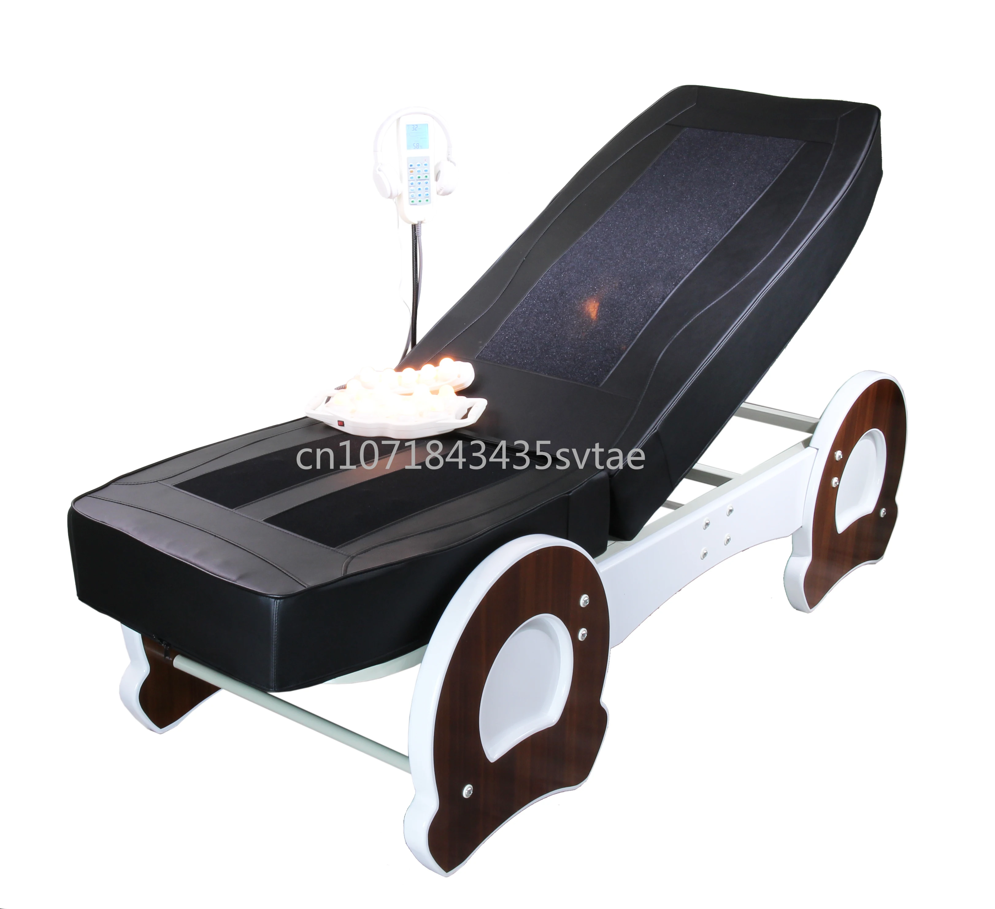 Korea Japan Thai Electric Infrared Heated Full Body Table Massage Luxury Automatic Wooden JADE ROLLER Massage Bed