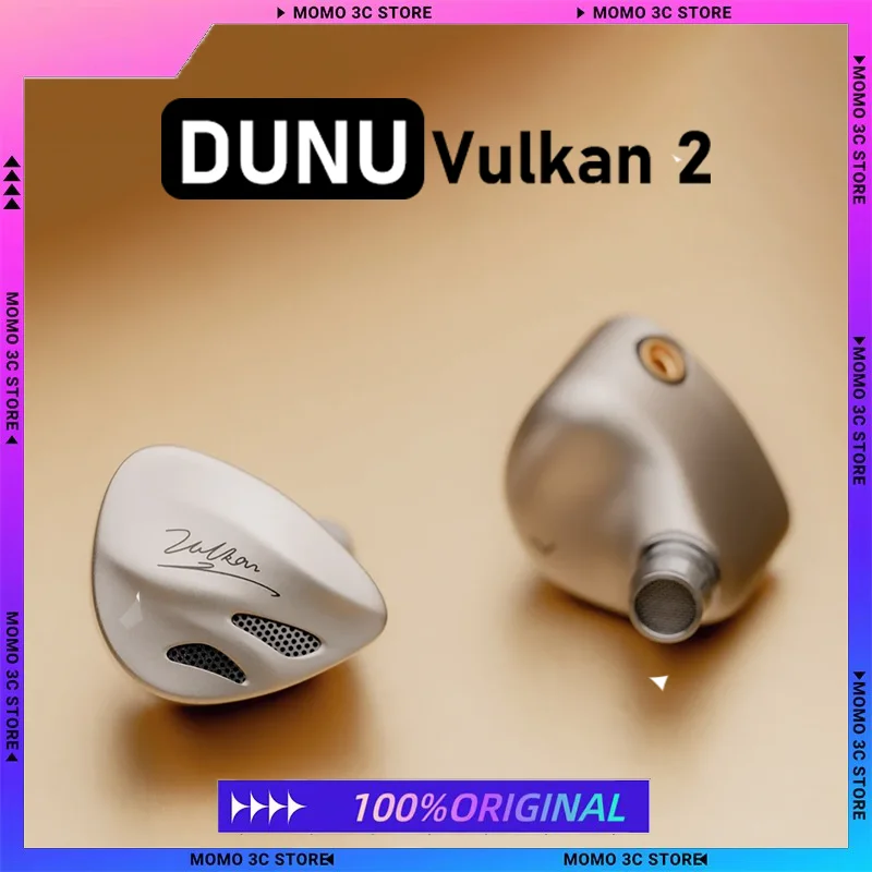 DUNU Vulkan 2 / Vulkan II 2DD + 6BA Controladores híbridos Monitor intra-auricular Fone de ouvido Crossover de frequência de quatro vias HiFi Música IEMs