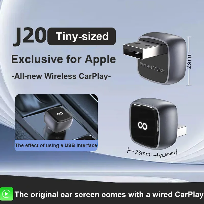 2in1 Wired To Wireless CarPlay & Android Auto Adapter Car Styling Accessories Mini USB for Volkswagen Renault Peugeot Toyota
