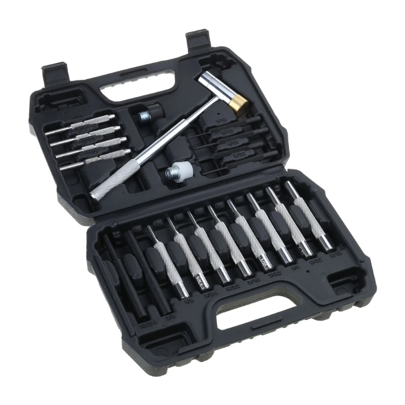 Roll Pin Set with Steel Double-Faced Hammers Gunsmithing Tool Portable Hand Tool Set