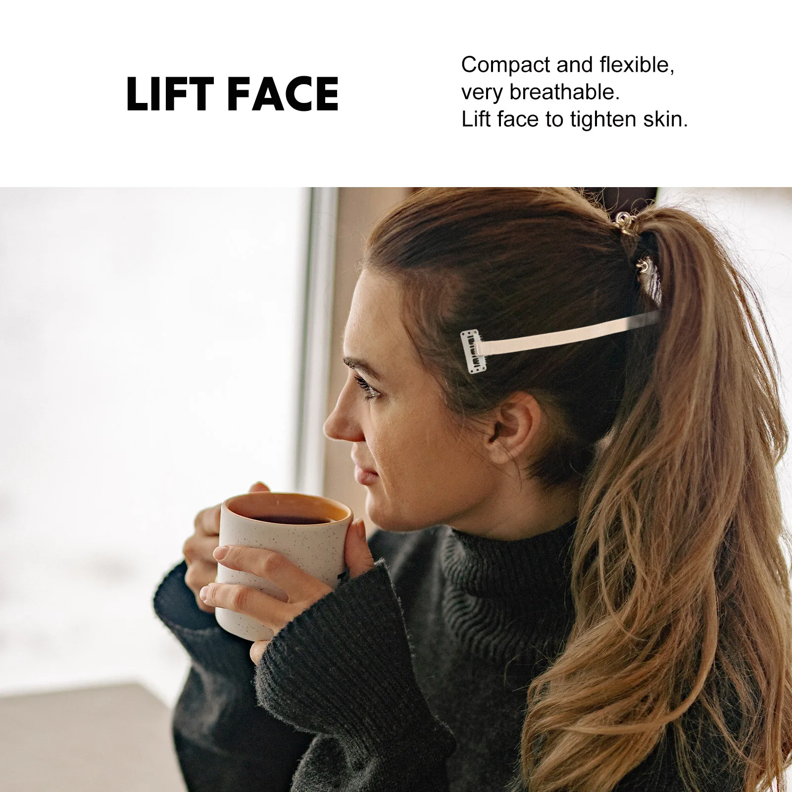 3 pezzi Fasce per il lifting del viso Materiale in tessuto durevole e sicuro Strumento per rassodare la pelle per rassodare il viso Dimagrante Uso domestico Strumenti per la cura del viso