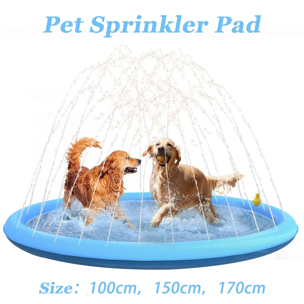 

Refreshing Dog Sprinkler Pad Summer Play Cooling Mat Swimming Pool Outdoor Interactive Fountain Splash Sprinkler Pad for Dog Toy