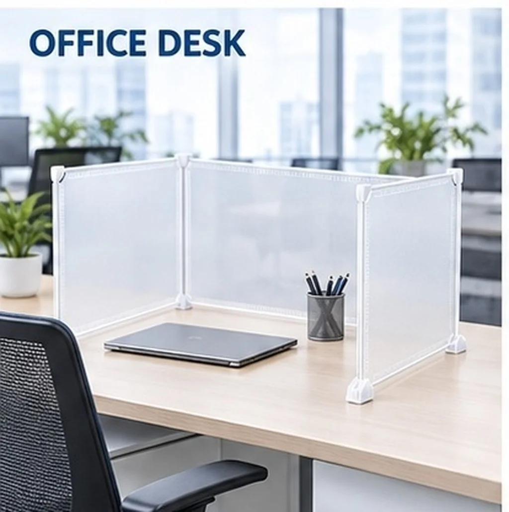3Pcs Desktop Partition Board Transparent Shockproof Scratchproof Sneeze Guard for Desk Counter Reception Bank School Office