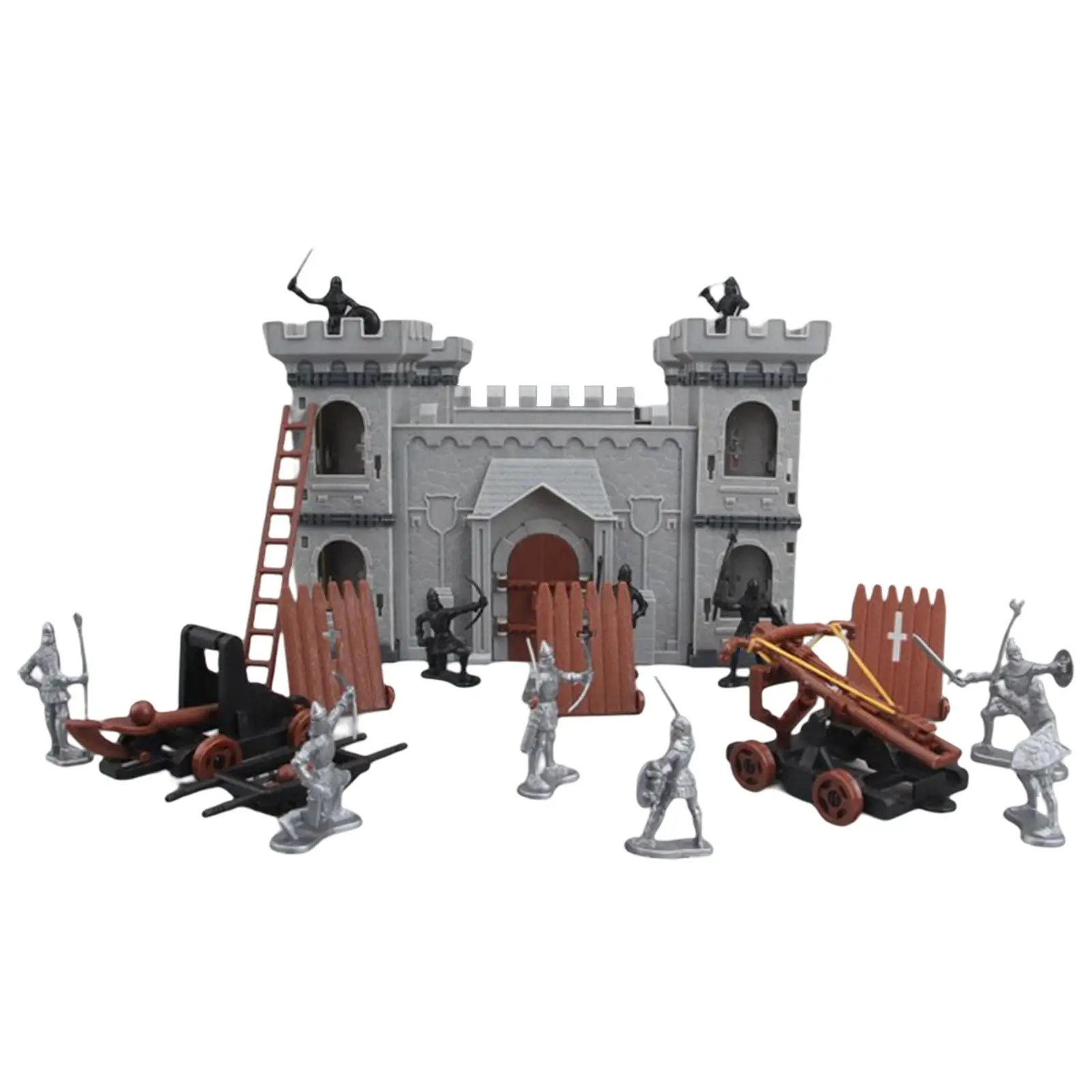 Mini Medieval Figures Static Model with Chariots Middle Ages Set, Figure Playset Model for Desktop Home Bedroom Kids Gifts