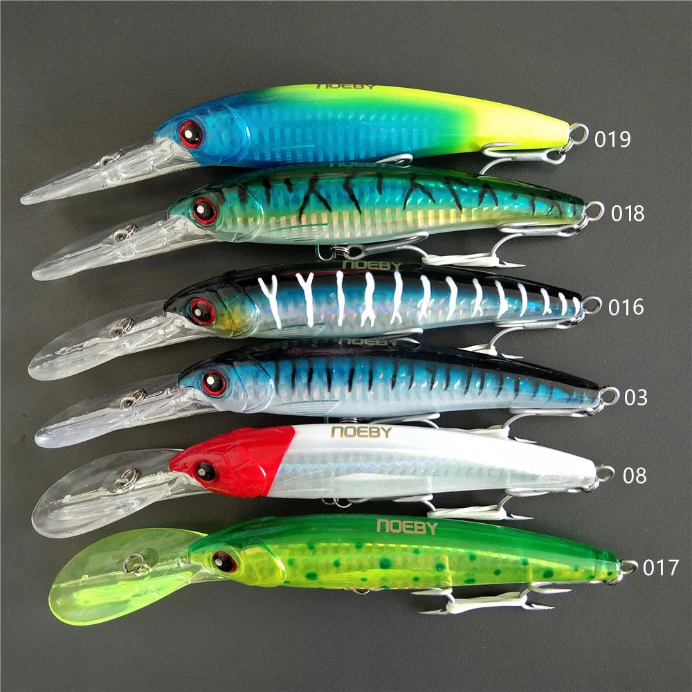 NOEBY 6pcs 14cm 53g 16cm 73g 12cm 30g Trolling Fishing Lure Slow Sinking 7m MINNOW Crankbaits Hard Bait Fishing Tackle NBL9046