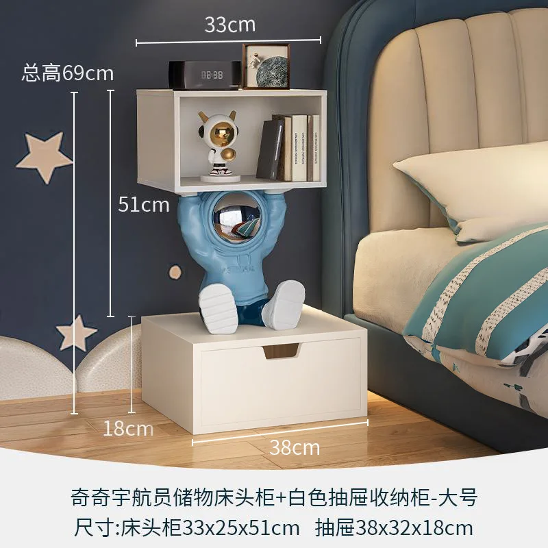 Wooden drawer ornaments astronaut bedside table bedroom simple storage floor ornaments home accessories living room housewarming