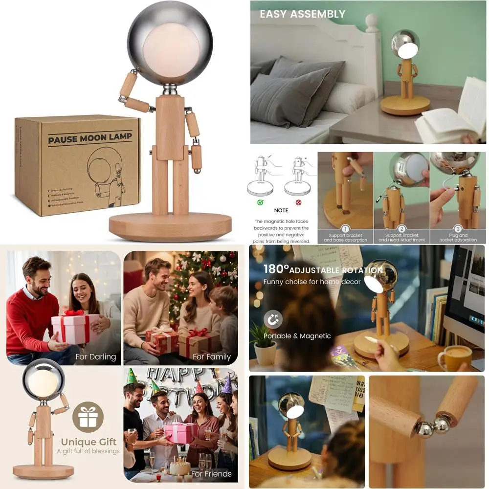 

Перезаряжаемая светодиодная настольная лампа — деревянная, беспроводная, уникальный декор для спальни и офиса, тумбочка, идея подарка