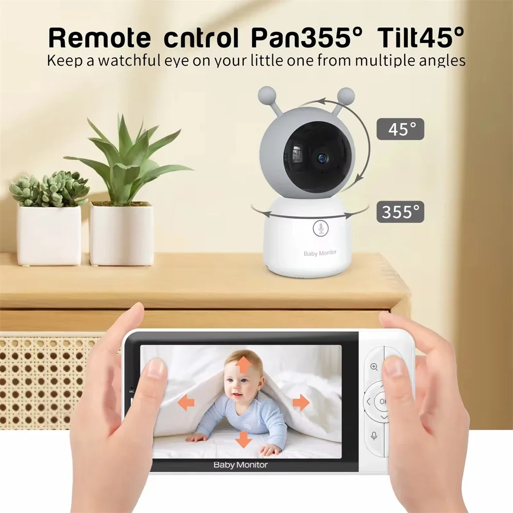 Smart WiFi Baby Monitors 5.0 inch 1080p Display HD NightVision Remote Pan Tilt Zoom 2-Way Talk FreeSmart Phone App baby monitors