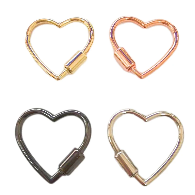 

2PCS Metal Heart Shaped Opening Keychain Handbag Strap Dog Chain Buckle Bag Lanyards Clip Hook DIY Accessories