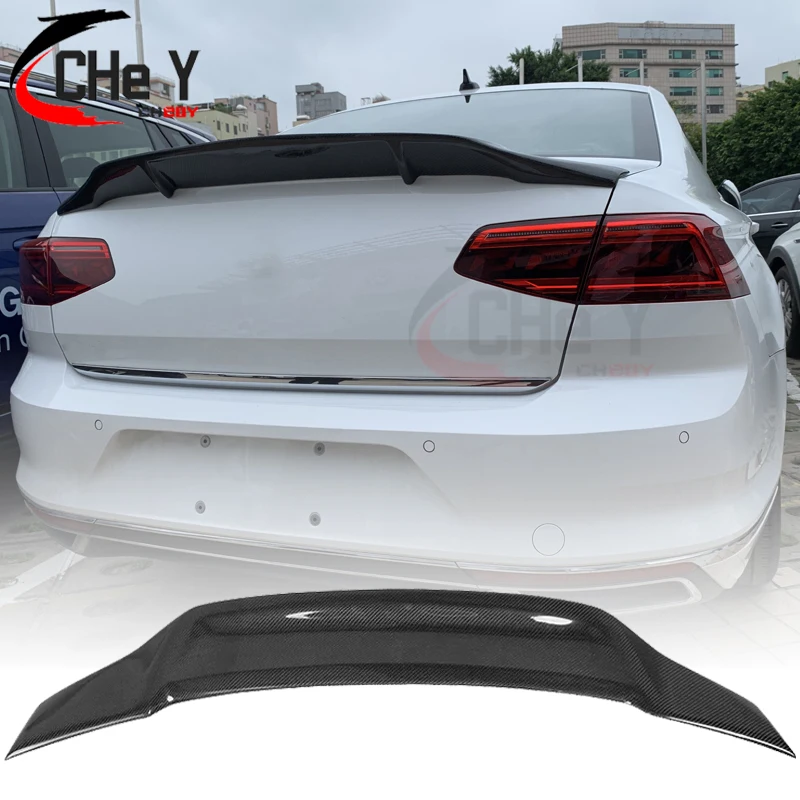 Per Volkswagen VW Magotan Passat B8 2017-2023 coda ala posteriore tronco auto coda R Styling nero lucido Spoiler in vera fibra di carbonio