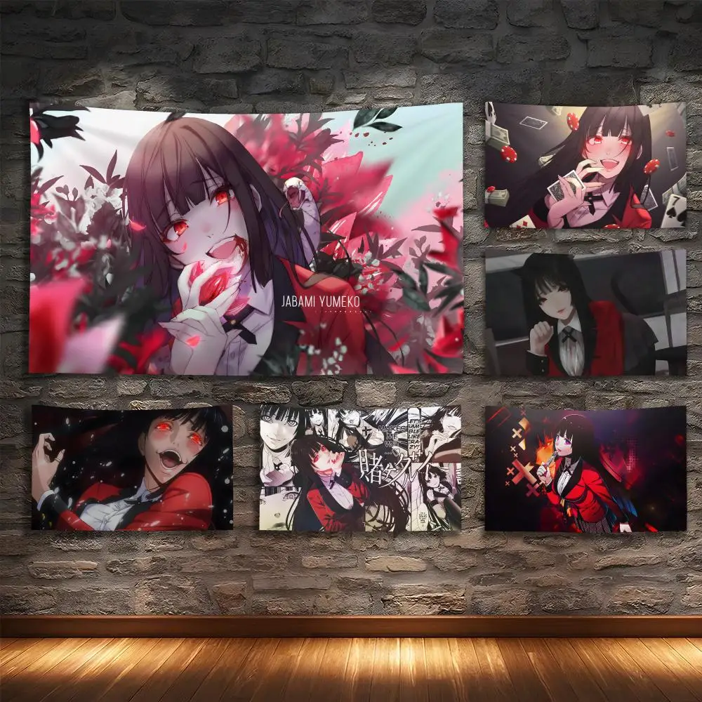 Anime K-Kakegurui Tapestry Custom Living Bedroom Party Dormitory Interior Wall Bohemian Decoration Attached Clip