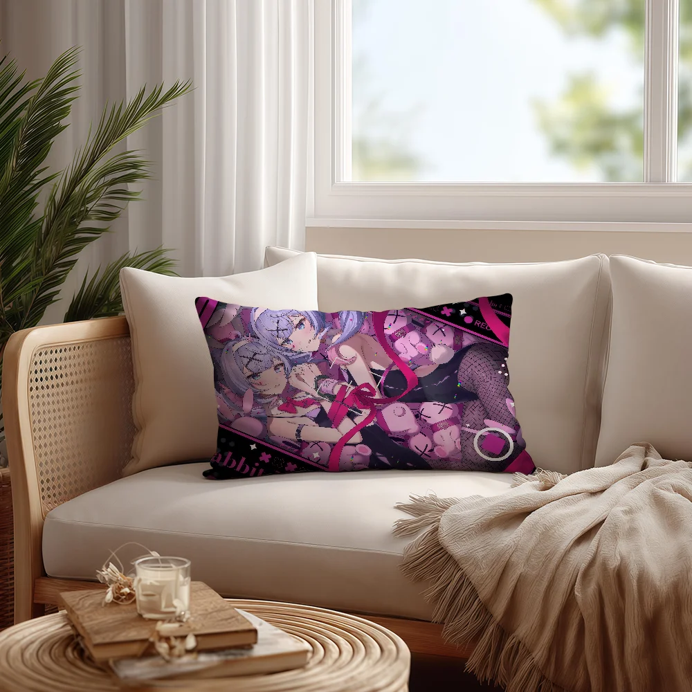 Cute Kawaii Rabbit Hole M-Miku q cushion cover Hit product Sofa living Room Office Rectangle Pillow Home Coffee Shop Bedding - view 5
