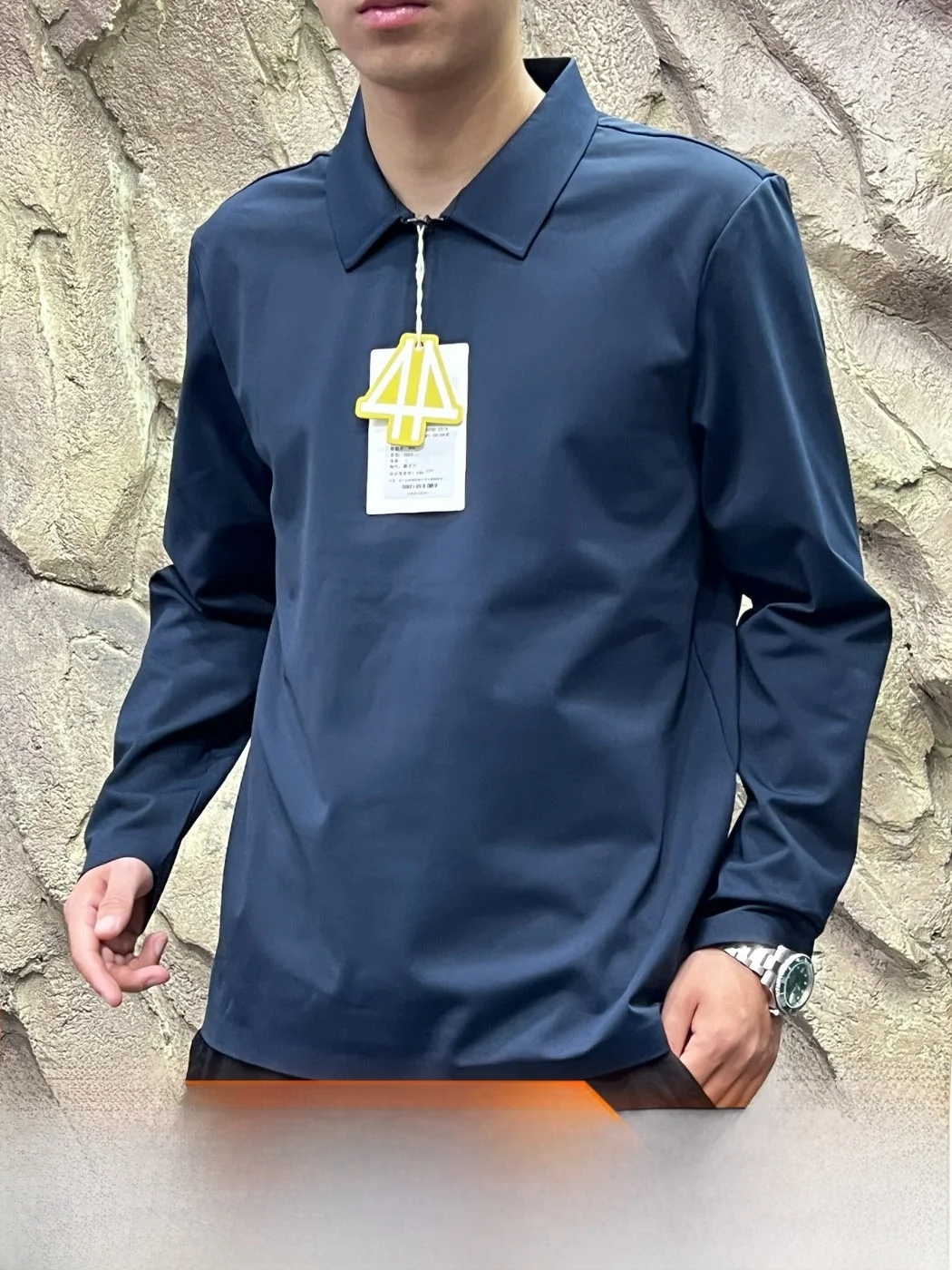Business Series Quick Dry Composite Warm Fleece Men's  Shirt Seamless Glued One-Way Moisture Transfer Autumn Winter