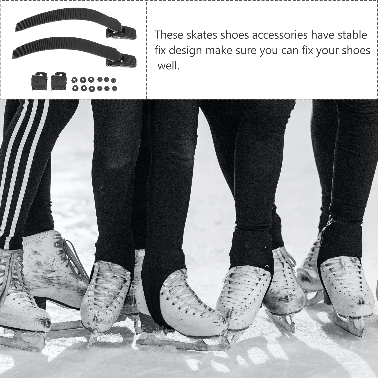 

2 Sets Skating Buckle Adjustable Strap Roller Skate Shoes Inline Accessories Baqq Belt Plastic Laces Fixing durable premium long