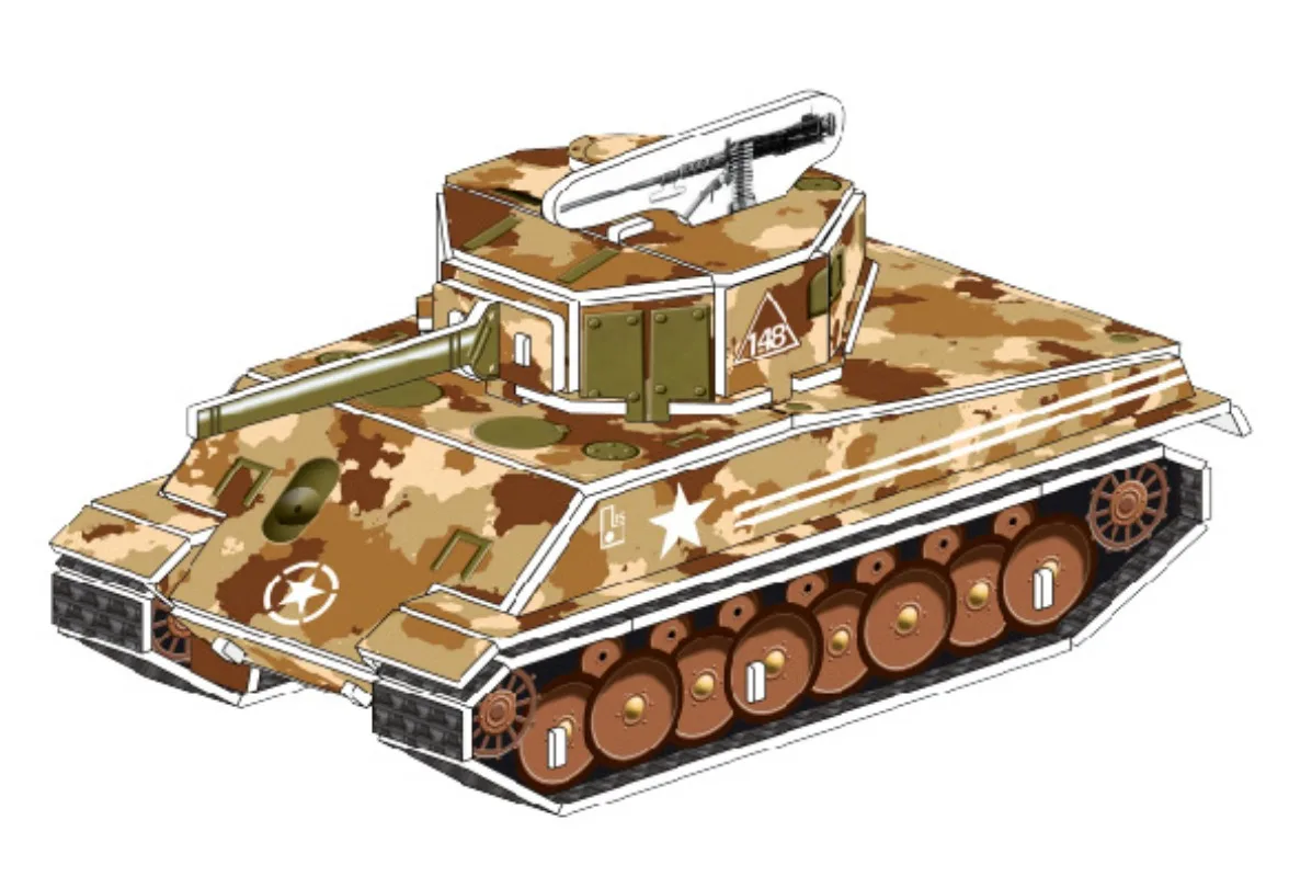 

3d Military Series Puzzle Tank Bomber Airplane Handmade DIY Puzzles Model Fun Paper Toys Children's Gifts Educational Toy