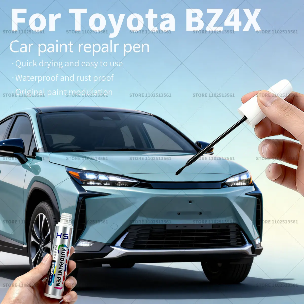 

Ручка для ремонта автомобильной краски Toyota BZ4X, средство для удаления царапин, сделай сам, автоаксессуары, белый, черный, серебристый, 095 золото 587, красный, серый, 1L9