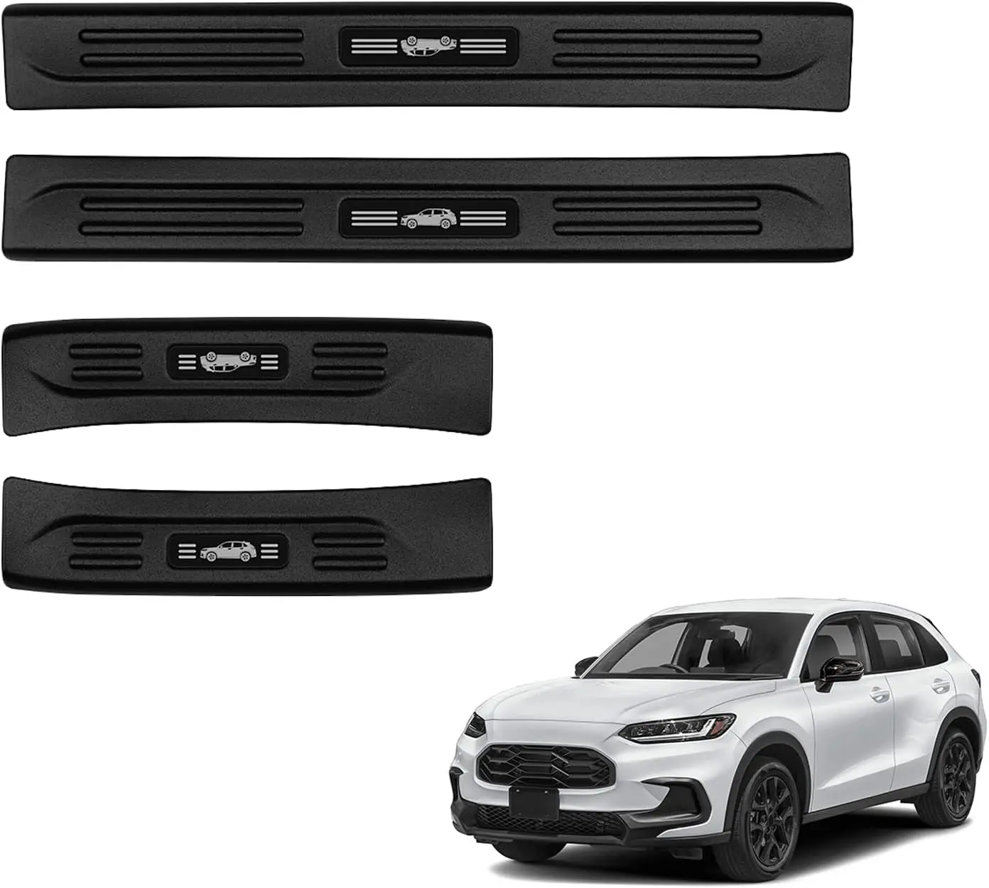 

Комплект из 4 накладок на пороги для Honda HR-V 2023-2026, матовый черный, из АБС-пластика