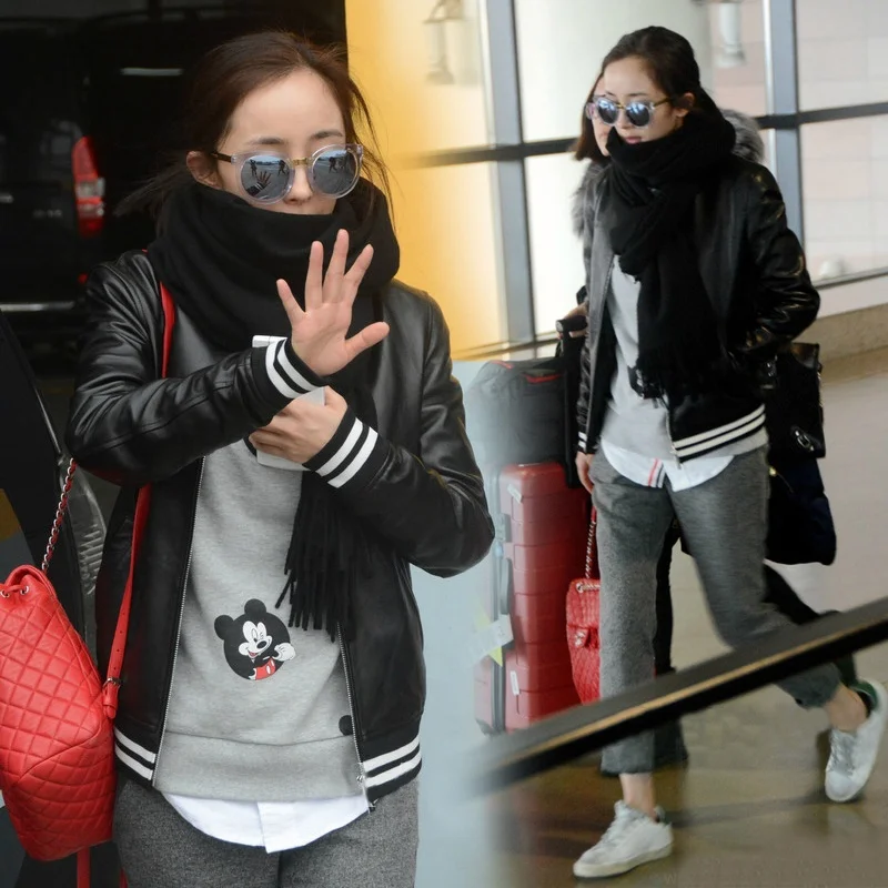 

Women's Slim Fit Short Baseball Jacket Sheep Leather Coat Zipper Closure Long Sleeve Commute Style Large Size Fashion Outerwear