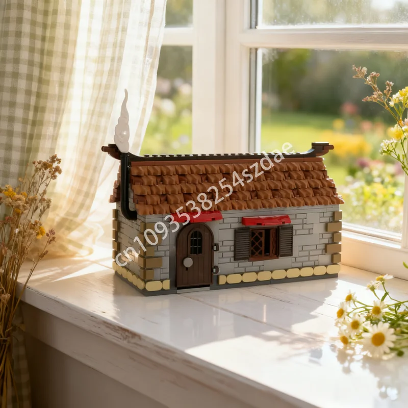 

940 шт. MOC Red Faction, средневековый коттедж, замковая модель, строительные блоки, рождественские подарки, сборка, сделай сам, креативная игрушка, идея, кирпич