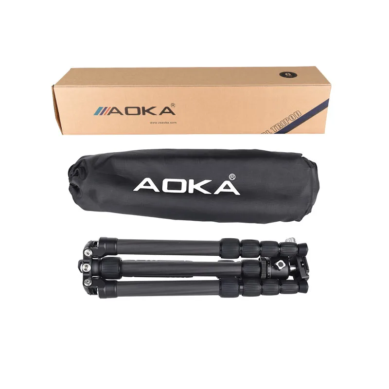حامل ثلاثي للكاميرا من ألياف الكربون خفيف الوزن ومحمول وخفيف الوزن من AOKA KE255C+BH25 للسفر