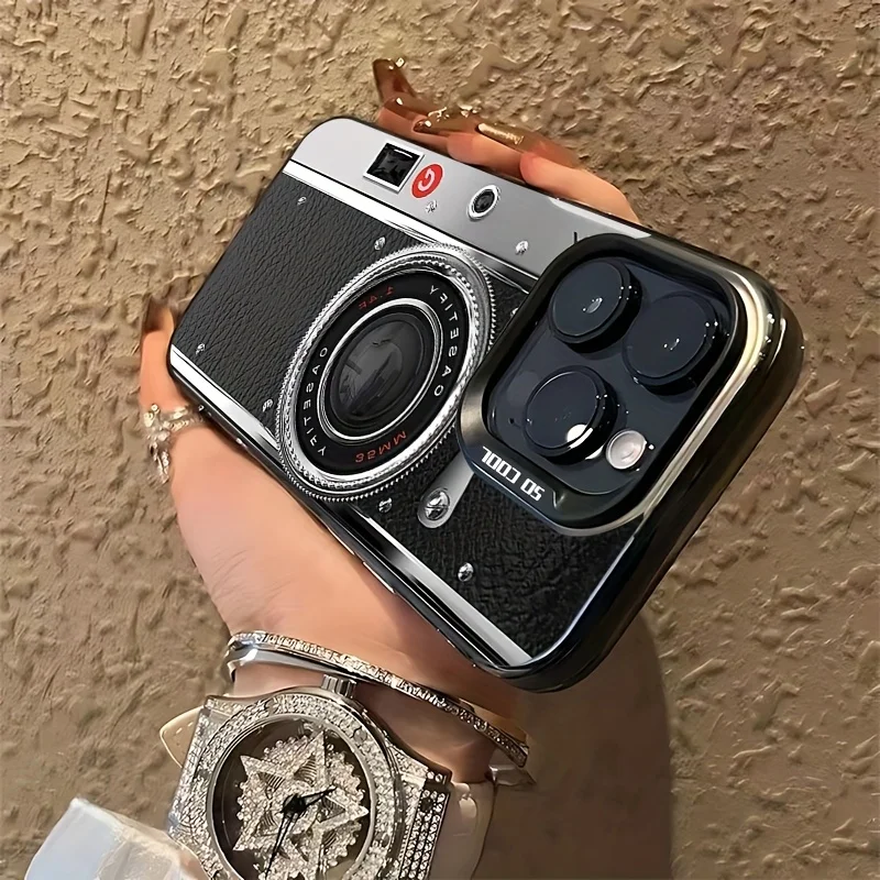 Custodia unica per iPhone 17 16, 15, 14, 13, 12, 11 Pro MaxPlus con design posteriore tergicristallo resistente alle cadute.