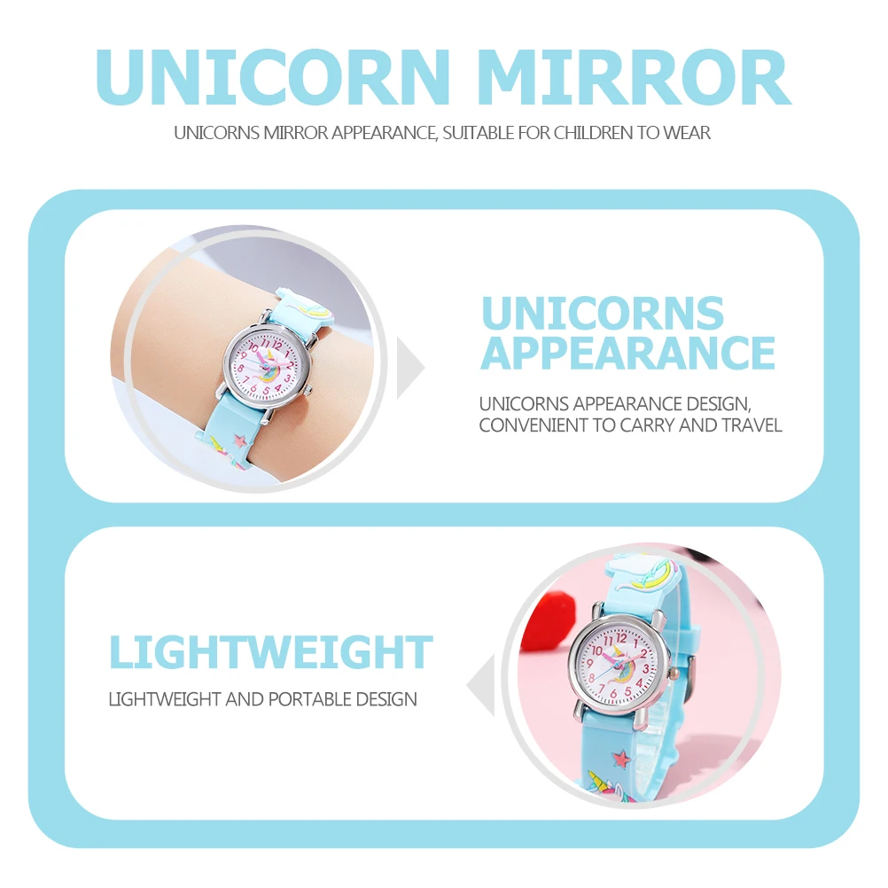 

Unicorn Kids Watch Children Cartoon Girl Watch Precise Movement Smooth Surface Student Wrist 3D Design Adjustable B Durable