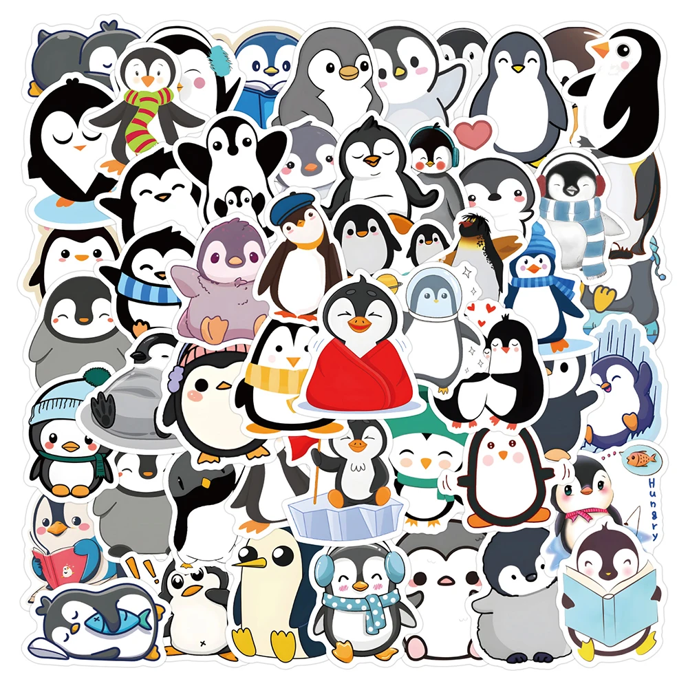 10/30/60pcs Cute Penguin Graffiti Stickers Animal Cartoon Sticker Decal for Kids Toy Gifts Notebook Phone Case Motorcycle Decor