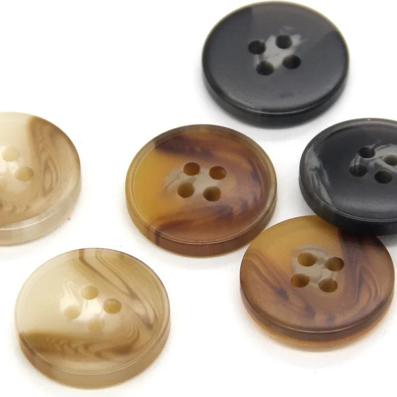 HENGC 4 Holes Classical Imitation Horn Resin Buttons For Clothes Man Coat Suit Jacket Handmade Decorations Sewing Accessories