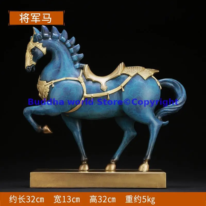 2025 company office TOP Decorative Art Decor COPPER statue Warrior General Horse good luck Success Career prosperous talisman