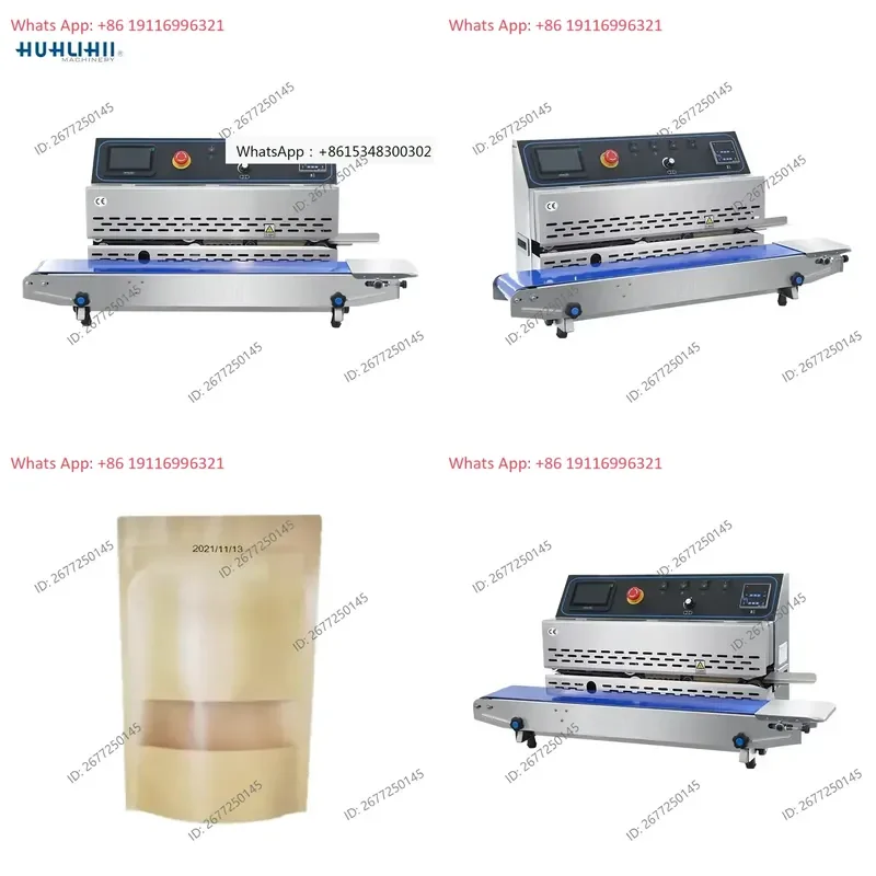 Horizontal Automatic Inkjet Printing Code Coding Continuous Band Food Bag Heat Sealer Sealing Machine