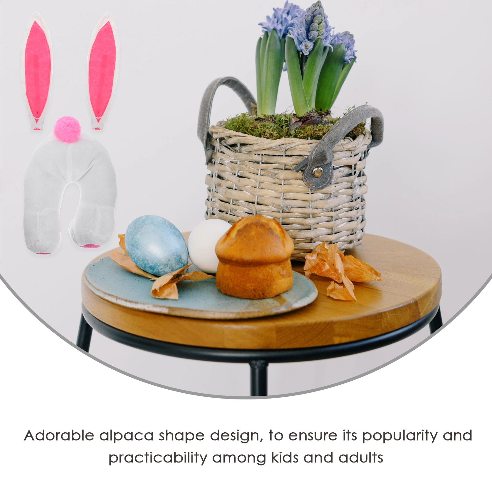 

Easter Bunny Frame PP Cotton Decoration Bunny Shaped Wreath Rabbit Flower Frame Easter Pendant Festival Wreath Hanging