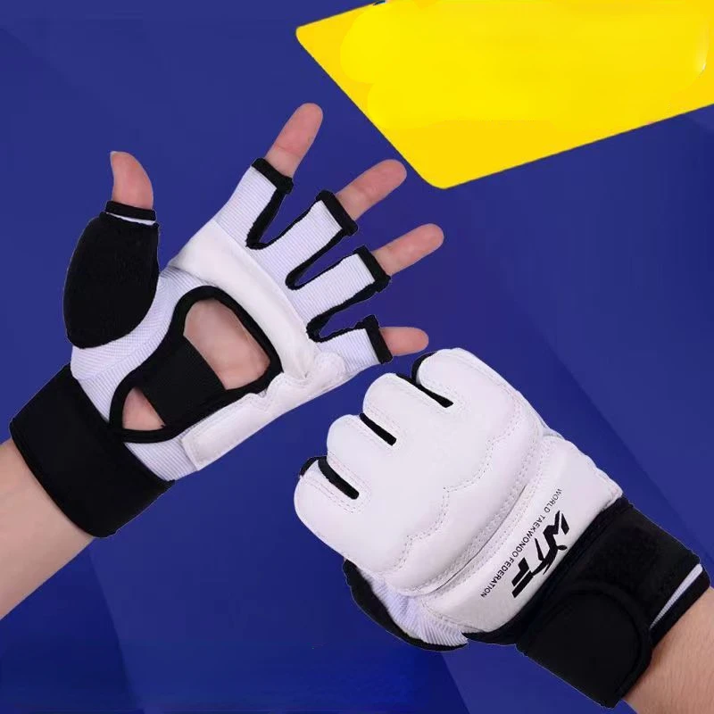 Thickened Taekwondo Karate Hand and Foot Guards Adult Children Half-finger Bare-knuckle Boxing Gloves Fighting Protective Gifts