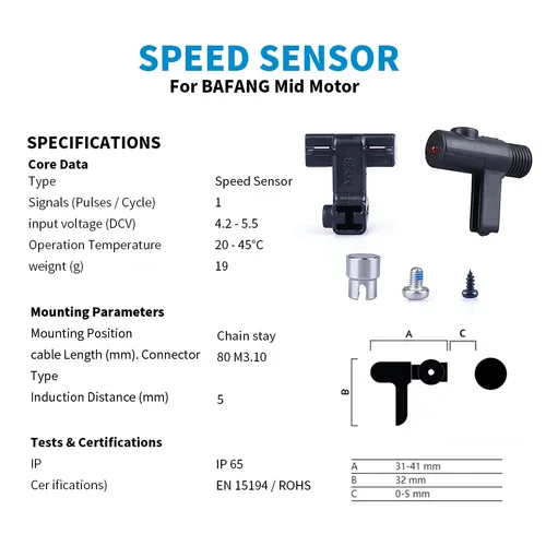 Imagen 2 del producto BAFANG-Sensor de cambio de marchas de Motor de accionamiento medio para bicicleta eléctrica, divisor en Y, Cable USB 1T2, Sensor de freno, acelerador de pulgar, Sensor de velocidad
