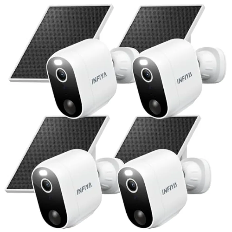 

Wireless Outdoor Security Cameras SolarBattery Powered 2K 2.4G for Home Security Instant Alert AI Human Detection Color Night V