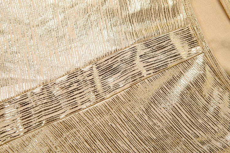 Kliou Sexy Goldenes Trägerkleid für Damen, tief ausgeschnitten, rückenfrei, ärmellos, hohe Taille, elegantes, figurbetontes langes Abendkleid für Mitternachts-Clubpartys – Detail 8