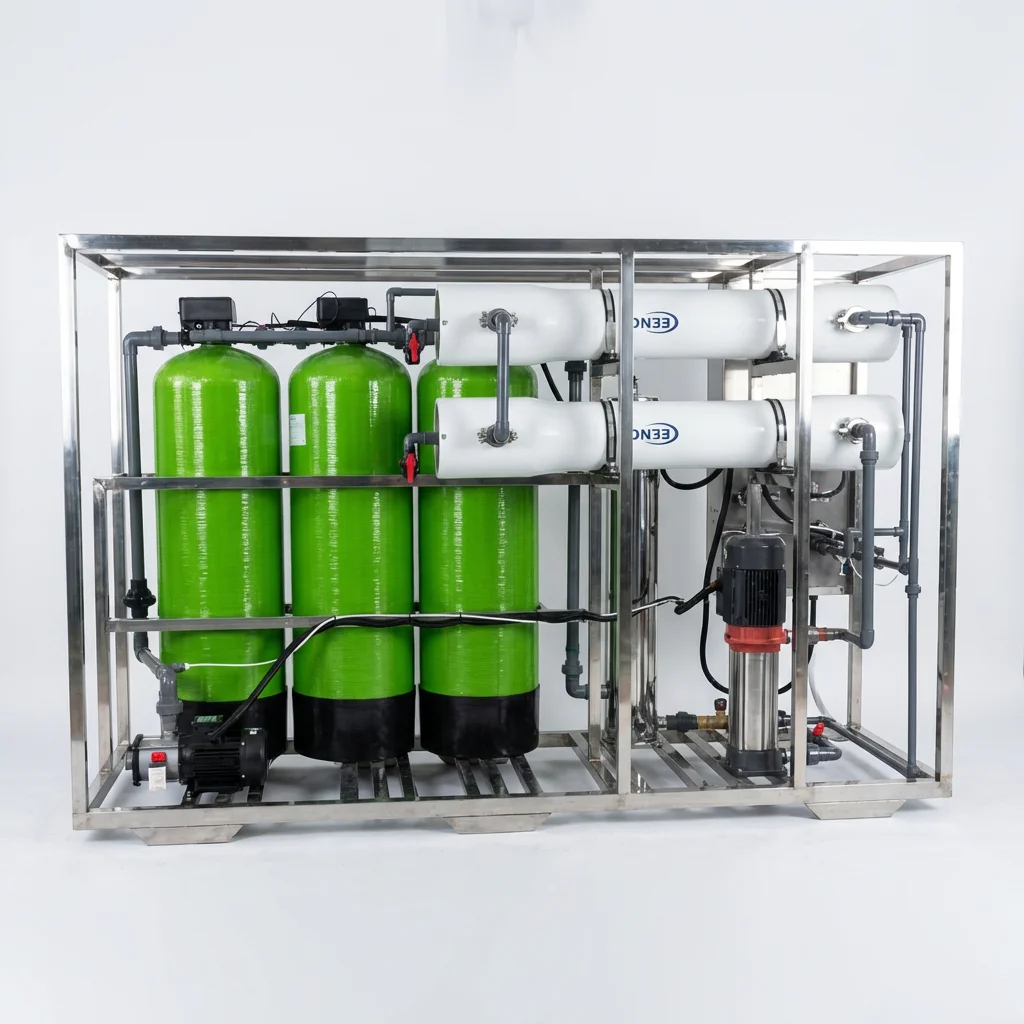 2000LPH Industrial RO Water Treatment Equipment 3 Tanks Pre-filtration System Purifier Plant for Pure Drinking Water Filter