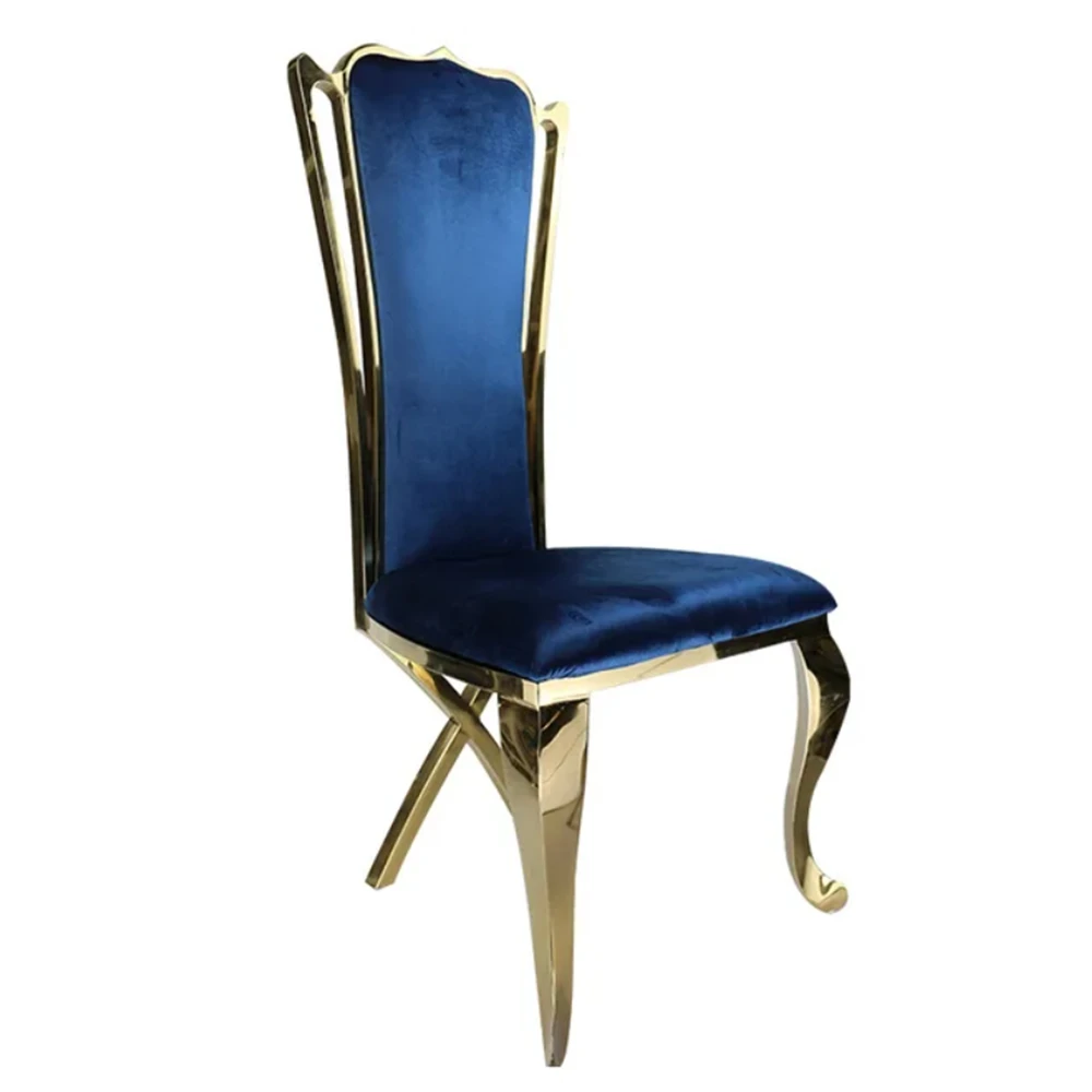 Modern luxury gold stainless steel hotel wedding chair banquet high back party rental chairs 311